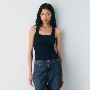 Aritzia TNA Rib Black Sleeveless Tank Top, Size L